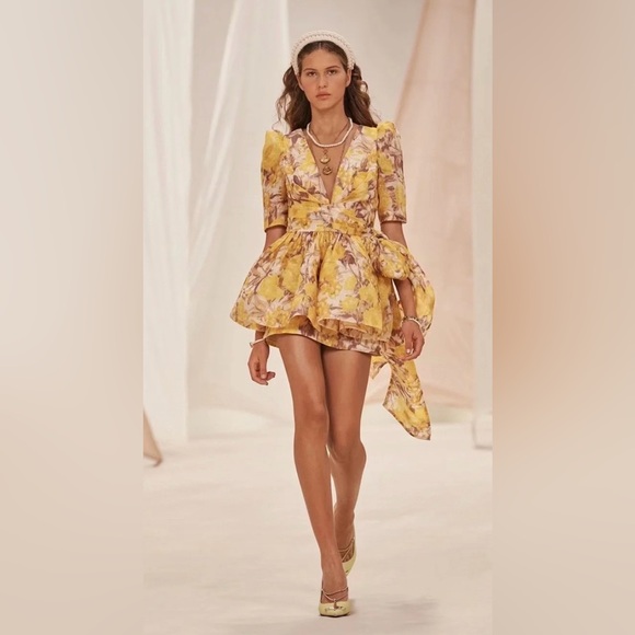 NWT AU2 RUNWAY LOOK Zimmermann HIGH TIDE PEPLUM MINI Dress - Picture 7 of 14